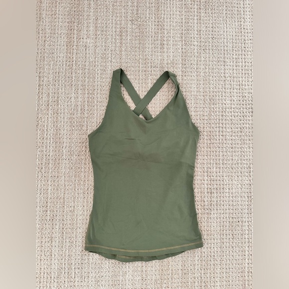Women's Prana work out bra tank top in Khaki green Size 28B/Small. - Picture 2 of 5